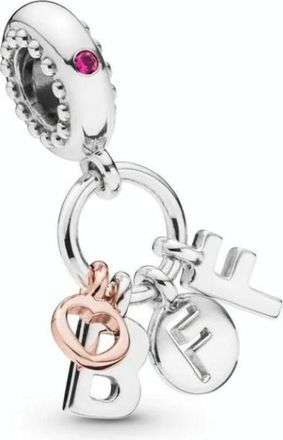Pandora Bff Dangle Met Cerise Kristal - Dames - Sieraden - Grijs - ONE Size - Accessoires
