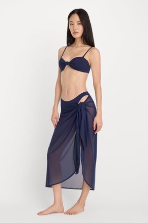 Good American Womens Mesh Midi Sarong | Horizon Ink, Size 2XL-5XL | Good American by Khlo&Egrave; Kardashian