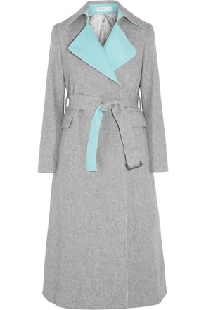 sacai Soft Grey Wool Blend Trench Coat Size S