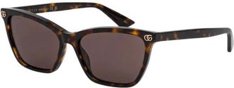 Gucci Zonnebrillen - Dames - Zonnebrillen - Bruin - 56 MM - Accessoires