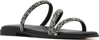 FRANKiE4 Remy Embellished Slide Sandal in Black Smoke Crystal at Nordstrom, Size 8.5