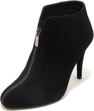 Stuart Weitzman Enkellaarzen met rits en 10 cm hak - Dames - Laarzen met Hak - Zwart - 35 EU - Schoenen