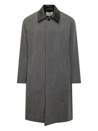 STUDIO NICHOLSON peak lapel coat - men - Virgin Wool/Viscose/Cotton - S - Grey