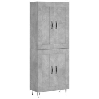 vidaXL Vidaxl - Aparador Alto Madera Contrachapada Gris Hormig&oacute;n 69,5x34x180 Cm