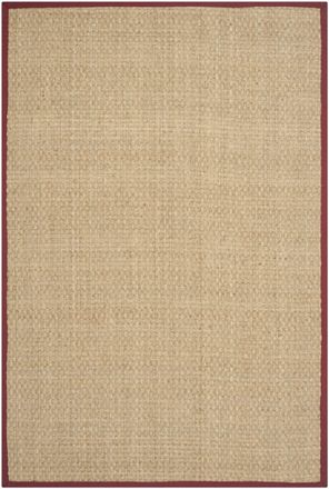 Safavieh Alfombra fibra natural de pastos marinos beige/rojo, 152 x 244 cm