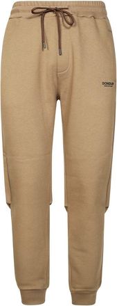 Dondup Relaxed Fit Brown Pants With Adjustable Waistband And Ribbed Cuffs