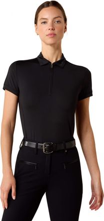 Ariat Womens Bandera 1/4 Zip Polo Shirt in Black, Size X-Small, by Ariat