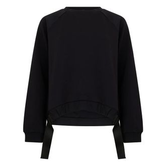 Herno Sweatshirts, female, Black, Size: XL Cropped Sweater with Modern Details