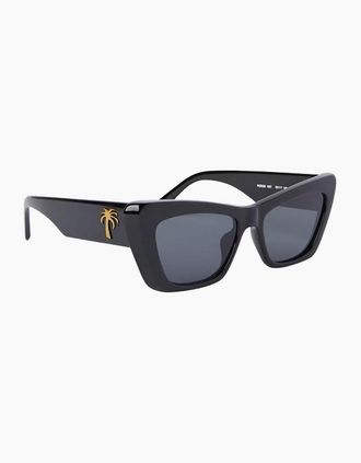 Palm Angels Mens Mens Fairfield Rectangle Sunglasses - Black Dark Grey - Size: ONE size