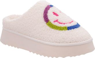 Mia Icicle Faux Shearling Slipper in Colorful Smiley at Nordstrom, Size 9