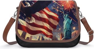 Generic I Love USA New York Crossbody Bag Womens Handbag PU Message Bags Shoulder Purse with Adjustable Strap