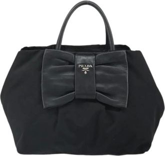 Prada Pre-owned Handbags, female, Black, Size: ONE SIZE Pre-owned Nylon Handbag