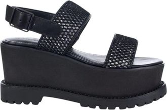 Kendall + Kylie Cady Wedge Sandaal - Dames - Sleehakken - Zwart - 36 EU - Schoenen
