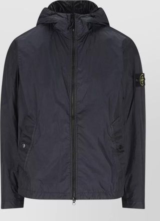 Stone Island hooded blazer jacket elastic cuffs pockets