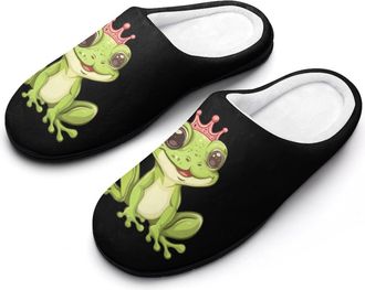 Generic Cute Frog Funny Mens Cotton Slippers Shoes Novelty Soft Non-Slip Sole Home Shoe