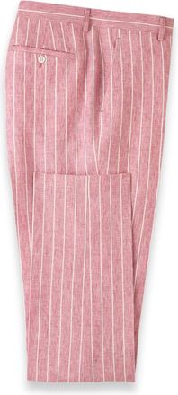 Paul Fredrick Pinstripe Linen Flat Front Suit Pants
