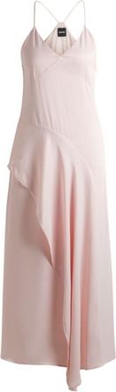 BOSS Sateen dress with waterfall detail