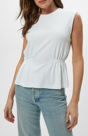 Michael Stars Rochel Peplum Sleeveless Top in White at Nordstrom, Size X-Small