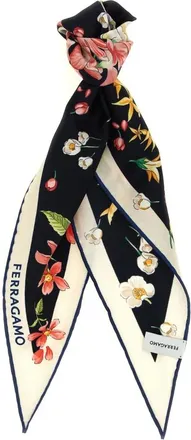 Ferragamo Pa&ntilde;uelo de Seda Floral Twilly - Accessories - Mujer - Multicolor - ONE SIZE