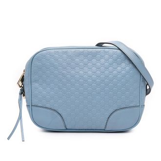 Gucci Pre-owned Womens Mini Microguccissima Bree Crossbody - Light Blue Leather - One Size