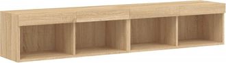 vidaXL Vidaxl - Muebles De Tv Con Luces Led 2 Uds Roble Sonoma 80x30x30 Cm