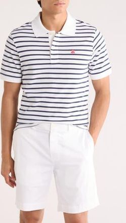 Brooks Brothers Mariner Stripe Piqu&eacute; Polo in White/Navy at Nordstrom Rack, Size Xx-Large