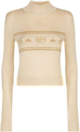 Chiara Ferragni Cropped Sweater With Textured Knit And Design