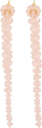 Simone Rocha Long Stud Earrings with Signature Crystal Flower Details