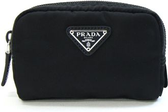 Prada Black Nylon Leather Pouch (Pre-Owned)