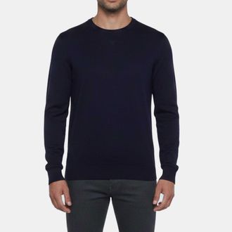 Emporio Armani Navy Blue Knit Crewneck Sweatshirt