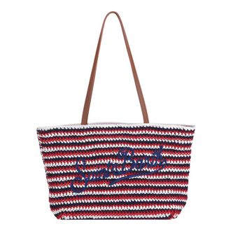 MC2 Saint Barth Tote Bags, female, Multicolor, Size: ONE SIZE Crochet Striped Tote