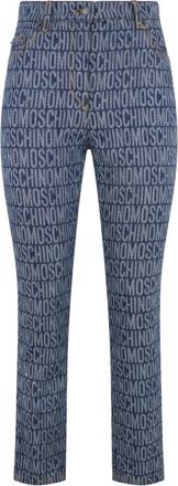 Moschino Slim Fit Broek met Elegant Design - Dames - Slim Fit Jeans - Blauw - XL - Katoen - Jeans