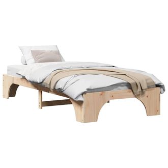Berkfield Home Modern Bed Frame Natural wood Solid Pine wood Single Durable in Light Tan