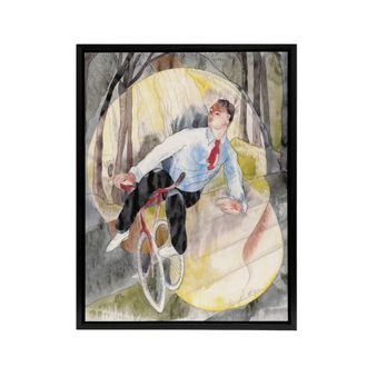 Artery8 In Vaudeville The Bicycle Rider Demuth Framed Canvas Wall Art Print | Size: W24 x H32