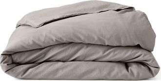 Pact Organic Room Service Sateen Duvet Cover in Dove Grey at Nordstrom, Size Twin