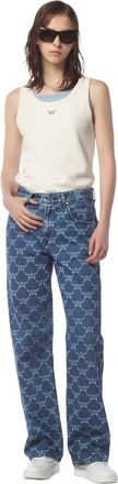 MCM Lauretos Monogram Denim Jeans in Indigo at Nordstrom, Size 50 Eu