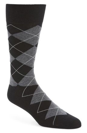 Cole Haan Argyle Crew Socks in Black at Nordstrom