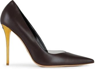 Elisabetta Franchi Elegante Pumps met Uitgesneden Details - Dames - Pumps - Bruin - 39 EU - Leer - Schoenen