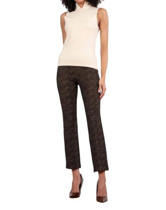 Avenue Montaigne Glitz Crop Flare Pant In Brown Multi Boucle