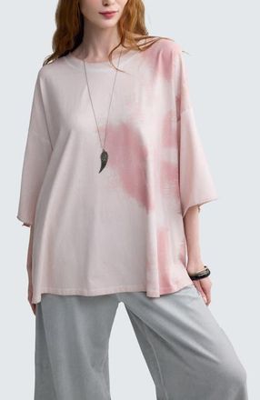 Luukaa D'Celli Thalia Garment-Dyed Top in Rose Quartz at Nordstrom, Size X-Large