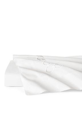 SFERRA Catena Flat Sheet in White/Lunar at Nordstrom, Size Full