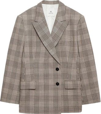 Anine Bing Aretha Blazer Brown Plaid
