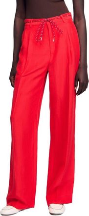 Sandro Drawstring trousers in Red at Nordstrom, Size 42 Eu