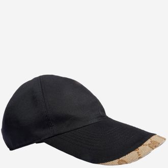 Gucci Mens Baseball Cap Cotton-Blend Black Hat