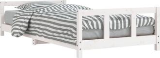 vidaXL Estructura De Cama Para Ni&ntilde;os Madera De Pino Blanco 90x190 Cm Vidaxl