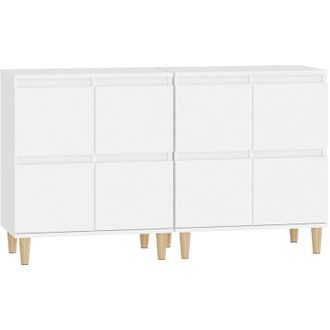 vidaXL Aparadores 2 Uds Madera Contrachapada Blanco 60x35x70 Cm Vidaxl