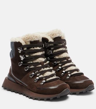 Brunello Cucinelli Botines de ante con borrego