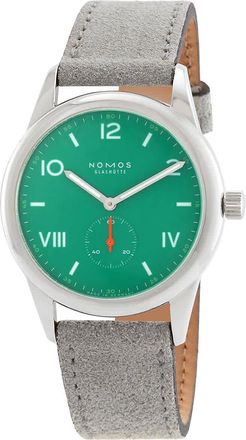 NOMOS Glash&uuml;tte Club Campus 38 Hand Wind Green Dial Mens Watch 726