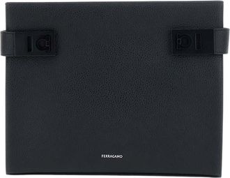 Ferragamo Black Hug Medium Clutch