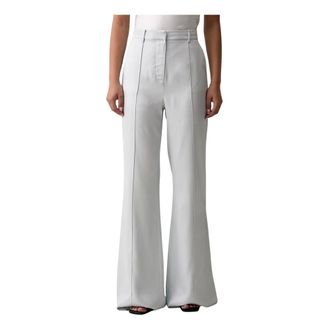 Trussardi Broeken, Dames, Blauw, M, Wide Broeken